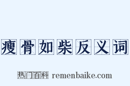 瘦骨如柴反义词是什么意思的图片